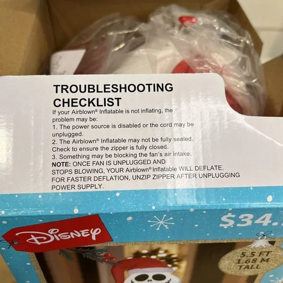 Jack Skellington Light Up Inflatable 5.5 FT Santa Nightmare Before Christmas - Picture 11 of 11